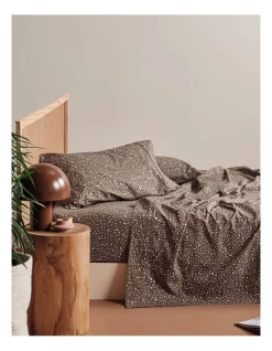 Coupon ???? Linen House 250TC Goldie Sheet Set In Timber ????