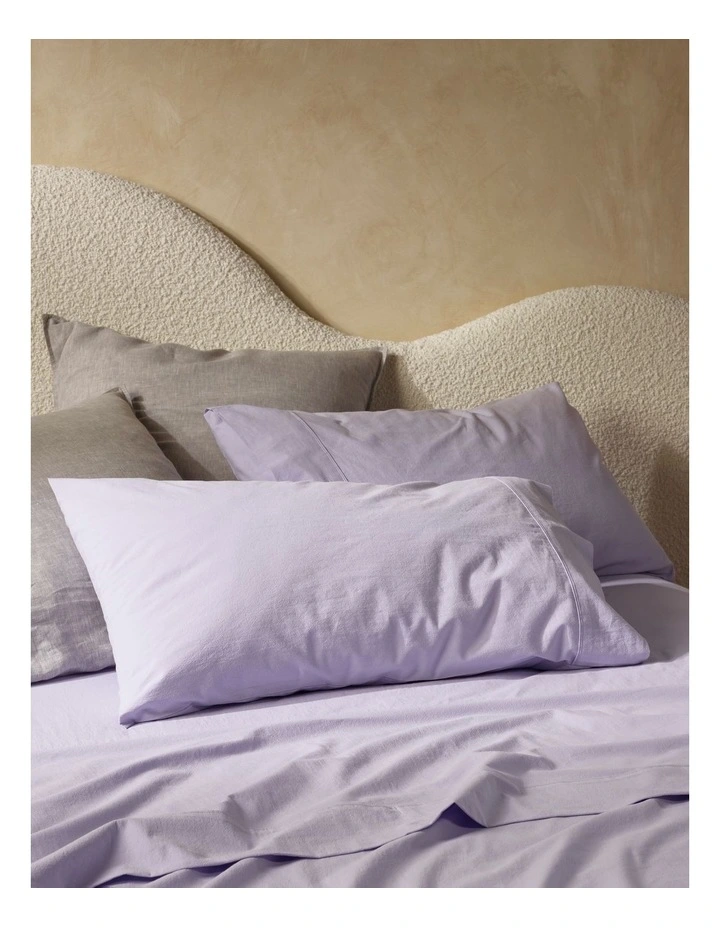Outlet π Vue 250TC Stonewashed Cotton Sheet Set In Purple Heather π―