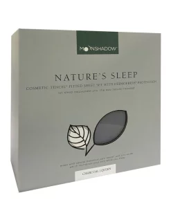 Outlet ???? Moonshadow Nature's Sleep Cosmetic TENCEL Fitted Sheet Set In Charcoal ????