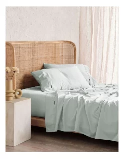 Deals ❤️ Linen House Nara Bamboo Cotton 400TC Sheet Set In Sky ????