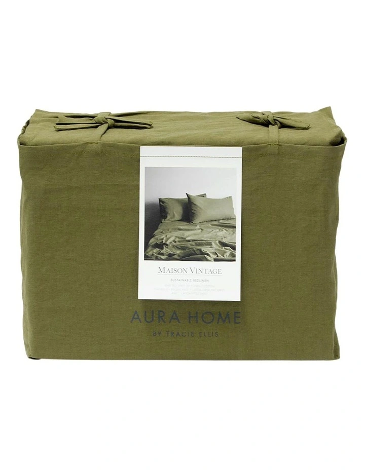 Best reviews of π― Aura Home Maison Vintage Sheet Set In Olive β€οΈ - Image 4