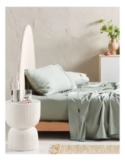 Hot Sale ⭐ Linen House Augusta 500TC Sheet Set Green Gum ????