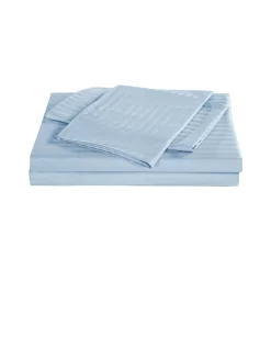 Deals 🥰 Kensington 1200 Thread Count 100% Egyptian Cotton Sheet Set Stripe Hotel Grade Queen Chambray ❤️