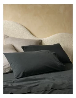 Cheapest 🎁 Vue 250TC Stonewashed Cotton Sheet Set In Black ✔️