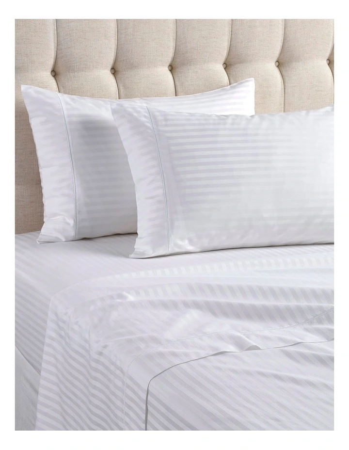 Promo βοΈ Heritage 500TC Superior Cotton Sheet Set In White β¨
