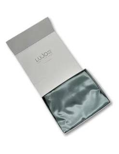 Discount ???? Lujo Home Silk Fitted Sheet Steel Blue ????