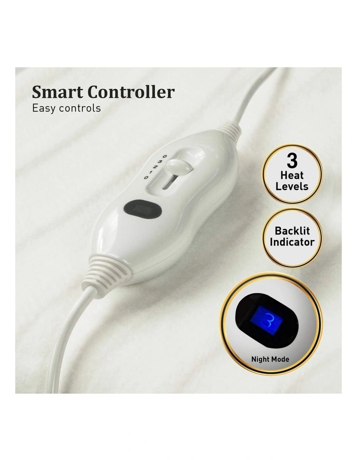 Outlet π Laura Hill Electric Fitted Blanket Queen In White 𧨠- Image 5