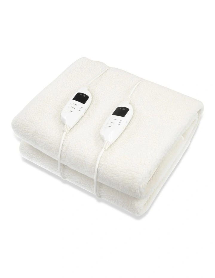 Promo π Laura Hill Electric Blanket Heated Fitted King In White β€οΈ