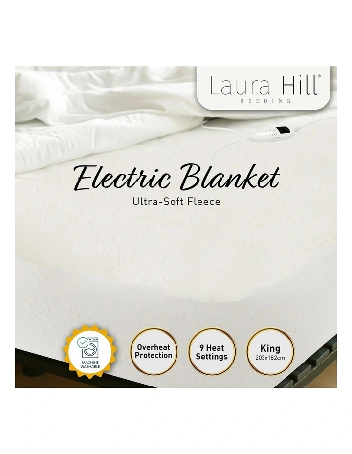 Promo π Laura Hill Electric Blanket Heated Fitted King In White β€οΈ - Image 3