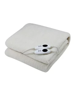Deals ๐ Royal Comfort Fleece Top Electric Blanket Fitted Heated Winter Underlay Washable Queen In White ๐