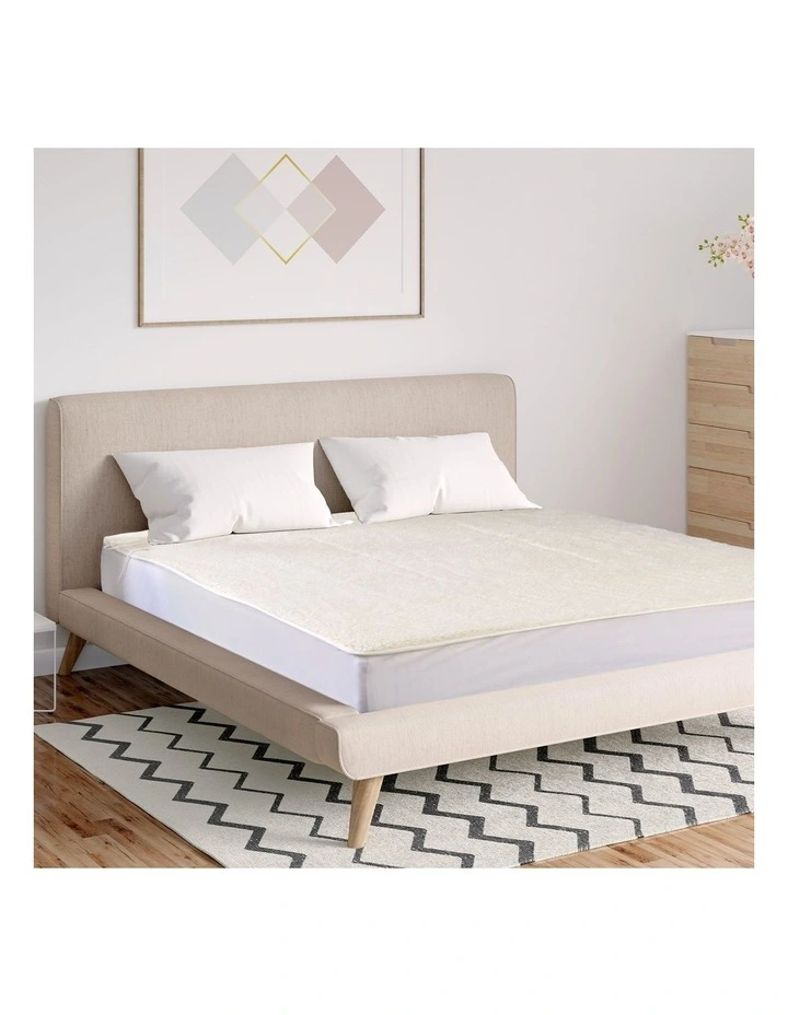 Deals π Royal Comfort Fleece Top Electric Blanket Fitted Heated Winter Underlay Washable Queen In White π - Image 2