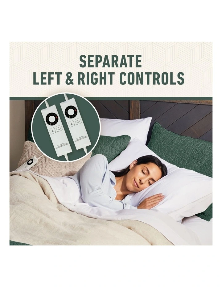 Outlet β Sunbeam Sleep Perfect Wool Fleece Electric Blanket King In White π - Image 4