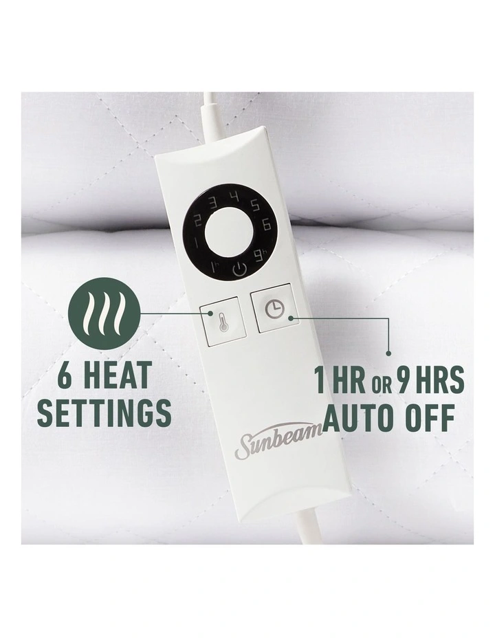 Outlet β Sunbeam Sleep Perfect Wool Fleece Electric Blanket King In White π - Image 5