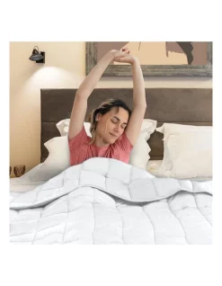Best Sale ⌛ Laura Hill Heavy Weighted Blanket 5Kg In White ???? -Australian Home Shop unnamed file 1528