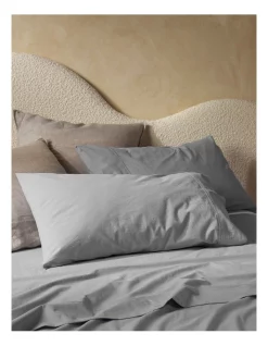 Outlet ???? Vue 250TC Stonewashed Cotton Sheet Set In Grey ????
