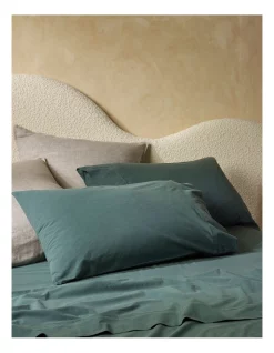 Wholesale ✨ Vue 250TC Stonewashed Cotton Sheet Set In Dusky Green 🎁