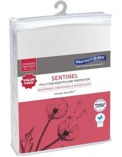 Best Pirce ⌛ Protect-A-Bed Sentinel Fully Encased Twin Pack Waterproof Pillow Protector ✔️