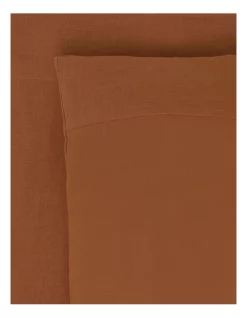 Buy π Australian House & Garden Sandy Cape Washed Belgian Linen Sheet Set Earth βοΈ