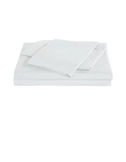 Best Pirce ๐ Kensington 1200 Thread Count 100% Egyptian Cotton Sheet Set Stripe Hotel Grade White โญ