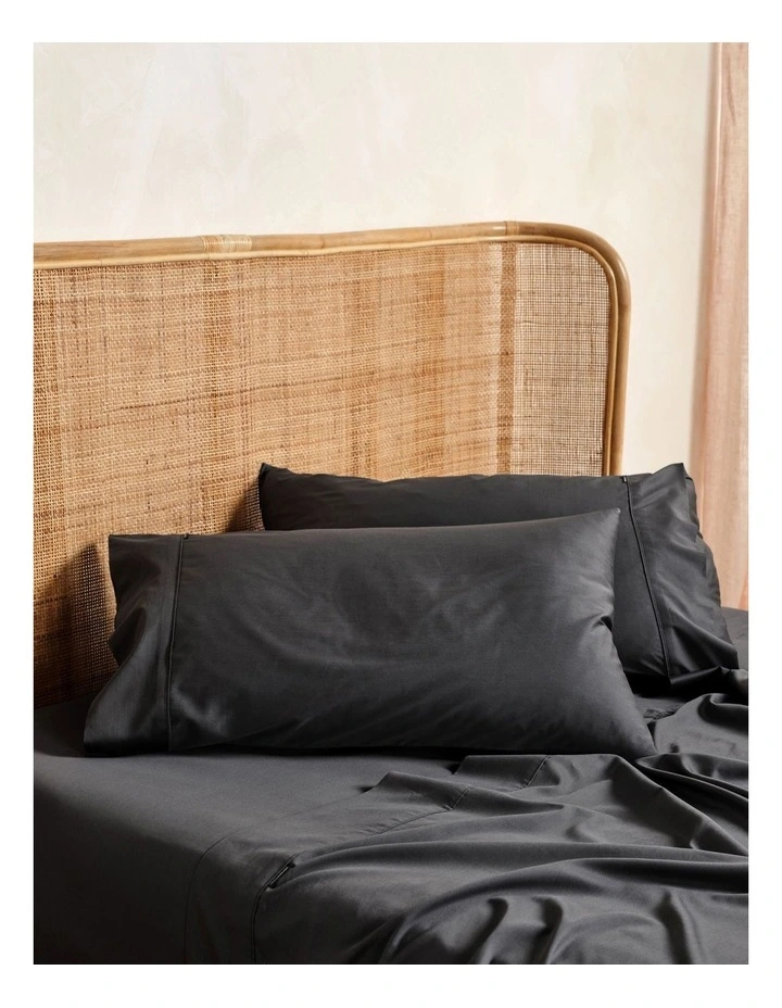 Outlet π Linen House Nara Bamboo Cotton 400TC Sheet Set Charcoal π― - Image 2