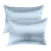 Top 10 ✔️ Royal Comfort Mulberry Soft Silk Hypoallergenic Pillowcase Twin Pack 51x76cm In Light Blue ????