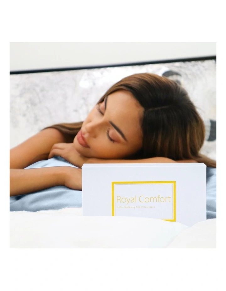Top 10 βοΈ Royal Comfort Mulberry Soft Silk Hypoallergenic Pillowcase Twin Pack 51x76cm In Light Blue π - Image 3
