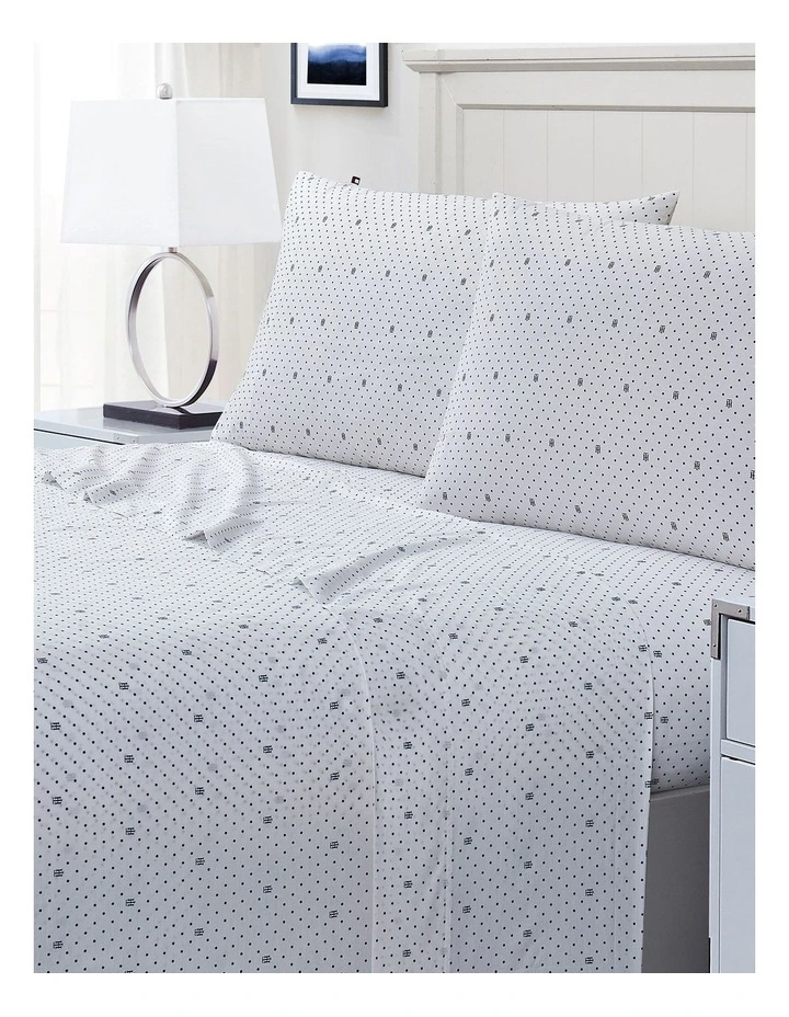 Monogram Sheet Set in Ivory Indigo Deals ???? Tommy Hilfiger Monogram Sheet Set In Ivory Indigo ???? -Australian Home Shop unnamed file 386