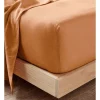 Cheap ✔️ Linen House Nimes Fitted Sheet Terracotta ????