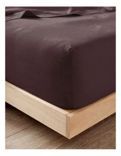 Best Pirce โจ Linen House Nimes Fitted Sheet Espresso ๐