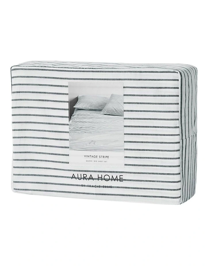 Best Pirce β€οΈ Aura Home Vintage Stripe Sheet Set In Atlantic β - Image 3