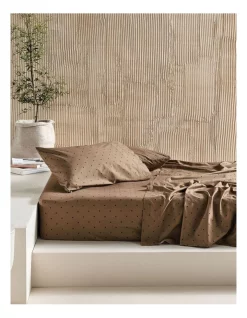 Hot Sale ???? Linen House 250TC Vivienne Sheet Set In Timber ????