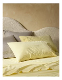 Buy 👍 Vue 250TC Stonewashed Cotton Sheet Set In Wax Yellow 👍