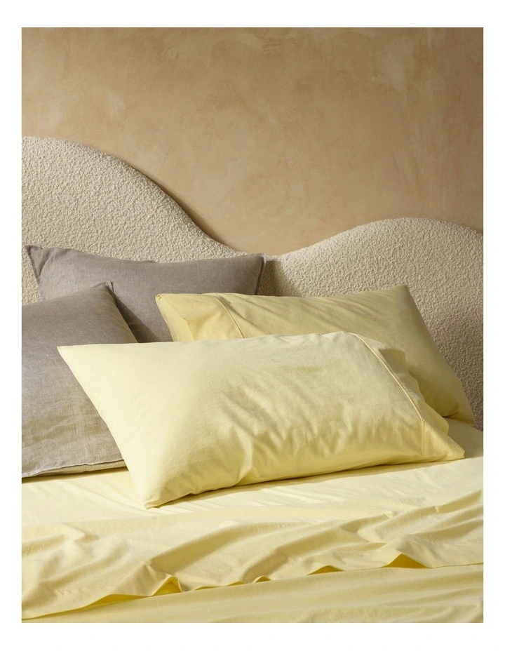 Buy π Vue 250TC Stonewashed Cotton Sheet Set In Wax Yellow π