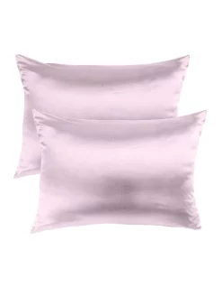 Cheap 🔥 Royal Comfort Mulberry Soft Silk Hypoallergenic Pillowcase Twin Pack 51x76cm In Lilac 👏