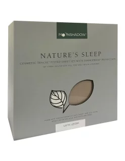 Coupon ???? Moonshadow Nature's Sleep Cosmetic TENCEL Fitted Sheet Set In Latte ????
