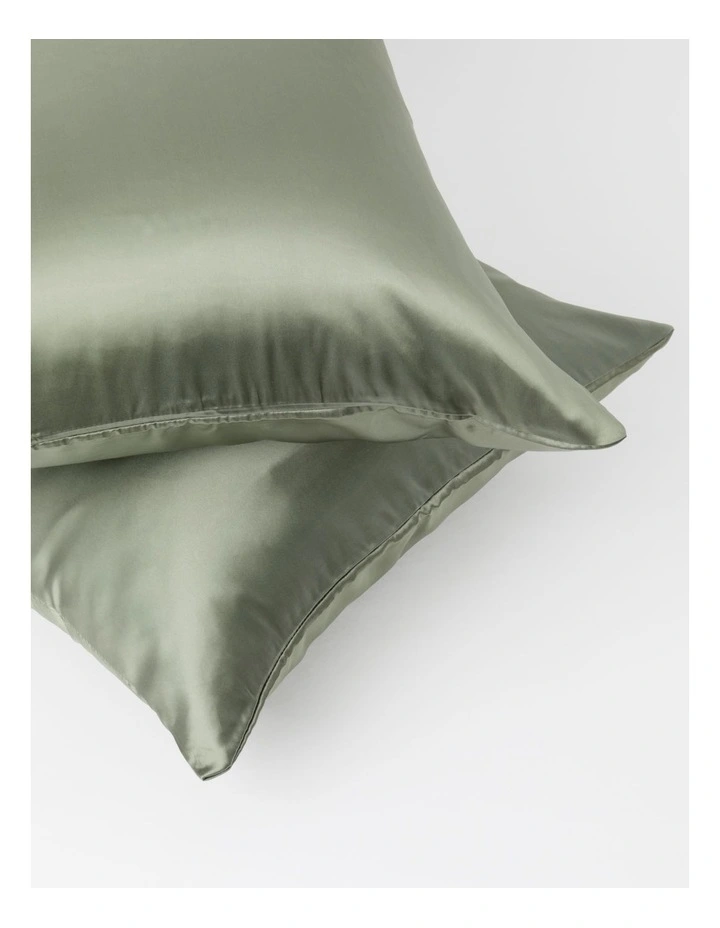 Brand new π Heritage Silk Front Pillowcase Pair In Ivy β - Image 4