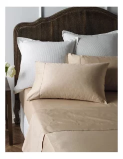 Best Pirce 🔔 Heritage Diana 400TC Egyptian Cotton Sateen 50cm Sheet Set In Champagne ❤️