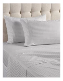 Cheapest 👏 Heritage 500TC Superior Cotton Sheet Set In Silver 🔔