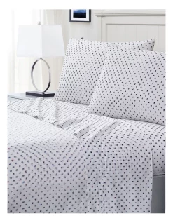 Cheap ???? Tommy Hilfiger Sketchy Dot Navy Sheet Set In White ????