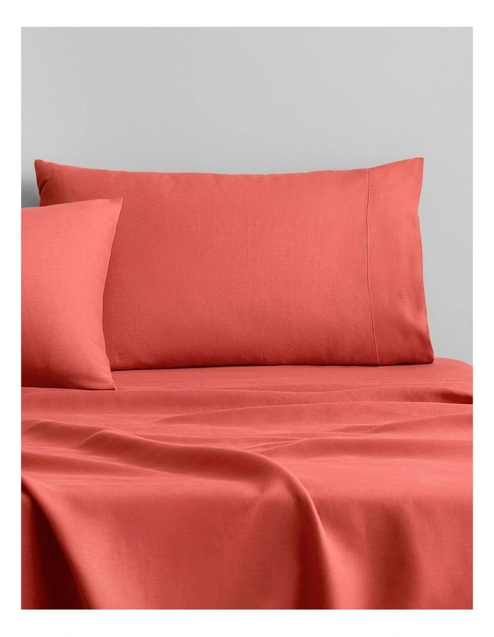 Budget 💯 Sheridan Abbotson Flat Sheet In Washed Red 😀 - Image 2