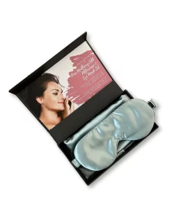 Cheapest ✔️ Lujo Home Silk Eye Mask And Pillowcase In Steel Blue ????