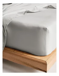 Promo ✨ Linen House Augusta 500TC Fitted Sheets Grey ????