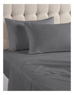 Promo 🔔 Heritage 500TC Superior Cotton Sheet Set In Charcoal ❤️